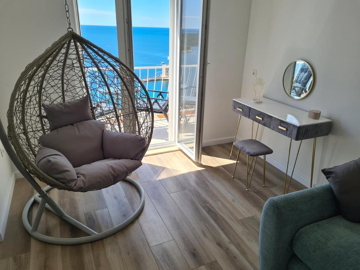 Panoramic Sea And Old Town View Dubrovnik Apartment Bagian luar foto