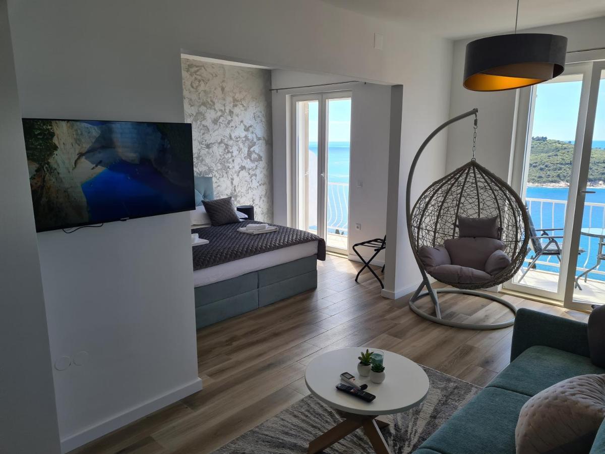 Panoramic Sea And Old Town View Dubrovnik Apartment Bagian luar foto