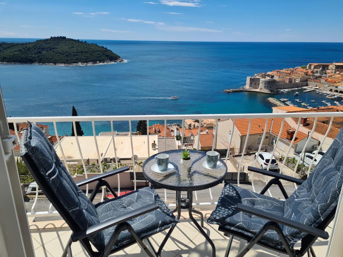 Panoramic Sea And Old Town View Dubrovnik Apartment Bagian luar foto