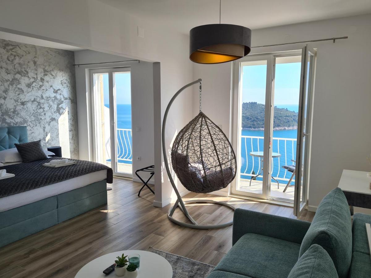 Panoramic Sea And Old Town View Dubrovnik Apartment Bagian luar foto